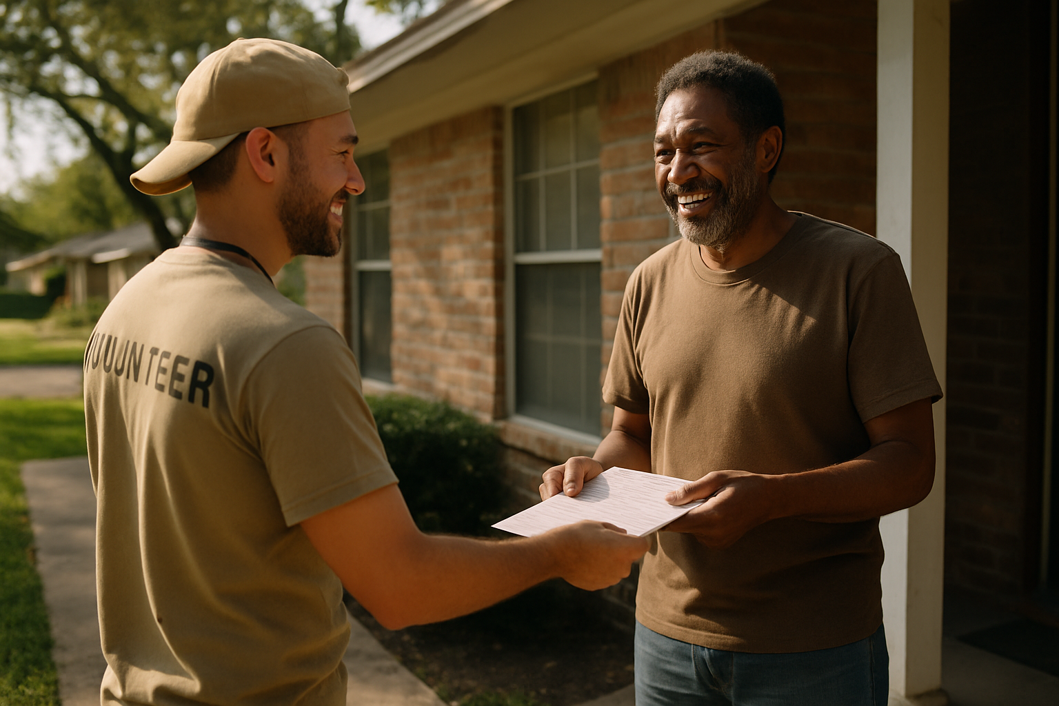 Vehicle donation moment in Houston